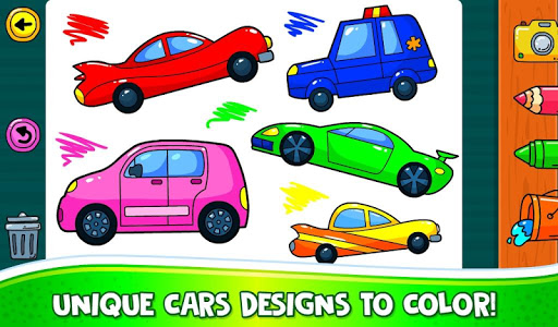 تحميل learn coloring drawing car games for kids apk