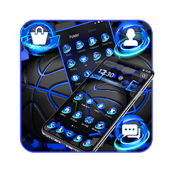 أسود أزرق موضوع كرة السلة