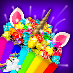 لعبة يونيكورن صانع الفشار مجنون الغذاء قوس قزح