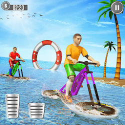 ماء متصفح BMX شاطئ بحر الاعمال المثيرة سباق