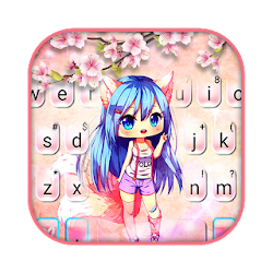 ثيم لوحة المفاتيح Pink Sakura Girl
