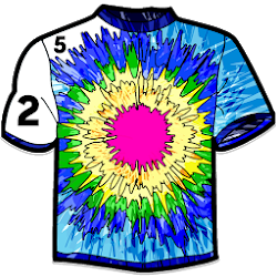 Tie  Dye Shirts by Number Dresses Coloring Book