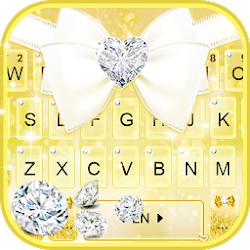 ثيم لوحة المفاتيح Golden Glitter Bow