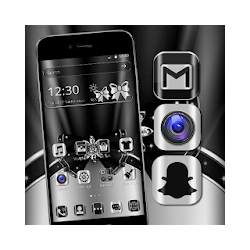 Silver Black Metallic Launcher Theme