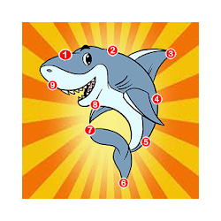 أسماك القرش لعبة نقطة إلى نقطة للأطفال