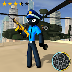 لعبة US Police Stickman Rope Hero Vegas Gangstar Crime