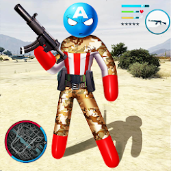لعبة Army Capitaine american Stickman Rope Hero OffRoad