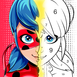 لعبة Miraculous Ladybug  Cat Noir Color by number