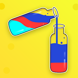 لغز فرز المياه - لعبة صب اللون السائل