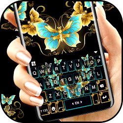 ثيم لوحة المفاتيح Vintage Golden Butterfly