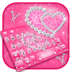 ثيم لوحة المفاتيح Pink Love Diamonds