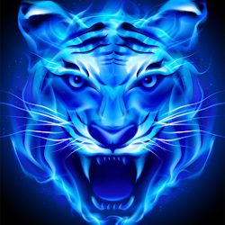Neon Blue Tiger Wallpaper