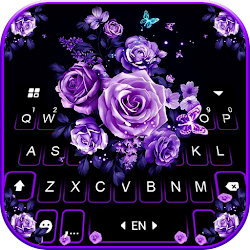 خلفية الكيبورد Purple Rose Bouquet