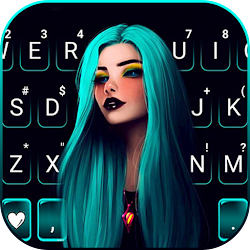 خلفية الكيبورد Gothic Neon Girl