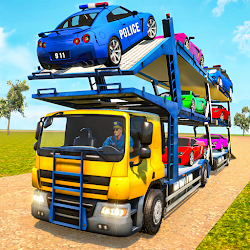 Police Car Transport Truck  OffRoad Driving Games