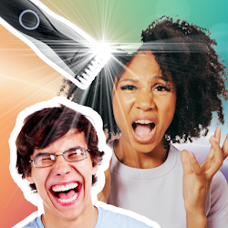 مزحة حلاقة شاشة مكسورة