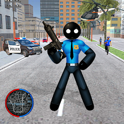 لعبة US Police Stickman Rope Hero Vegas Gangstar Crime