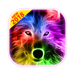 3D البرية النيون الذئب الموضوع