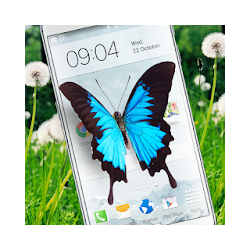 المزحة اللطيفة فراشة في الهاتف