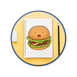 كيفية رسم لطيف الوجبات السريعة